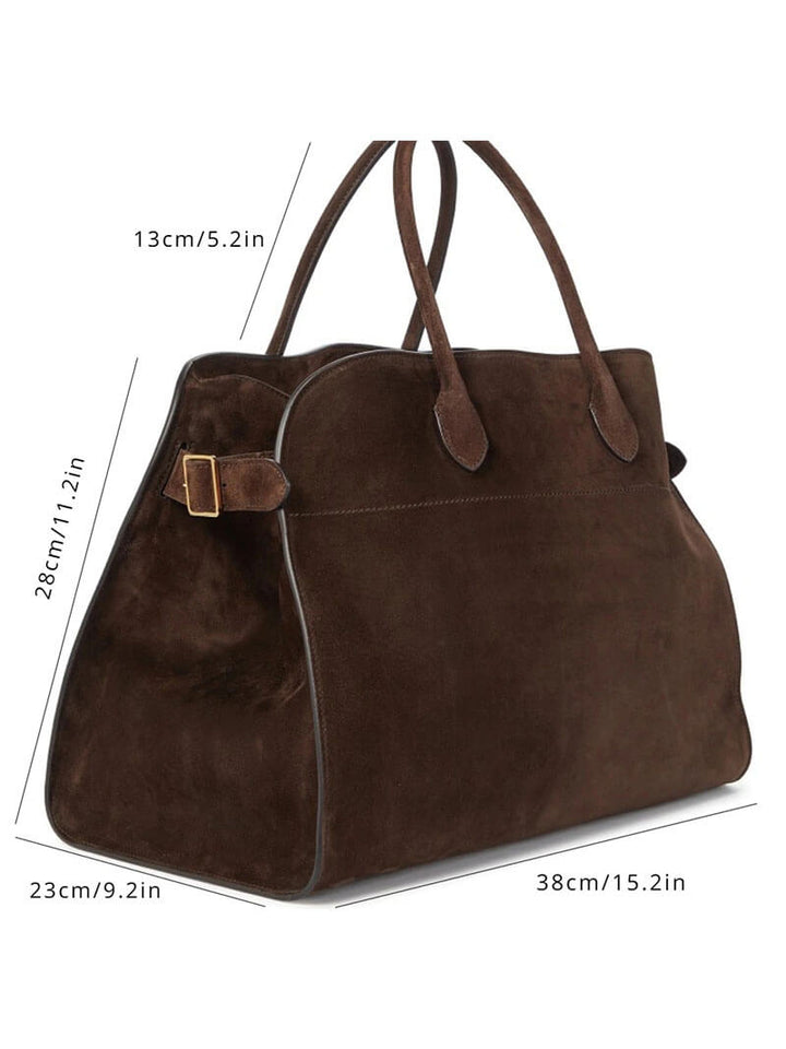 Elegante Damenhandtasche aus pflanzlich gegerbtem Leder und mit geräumigem Design