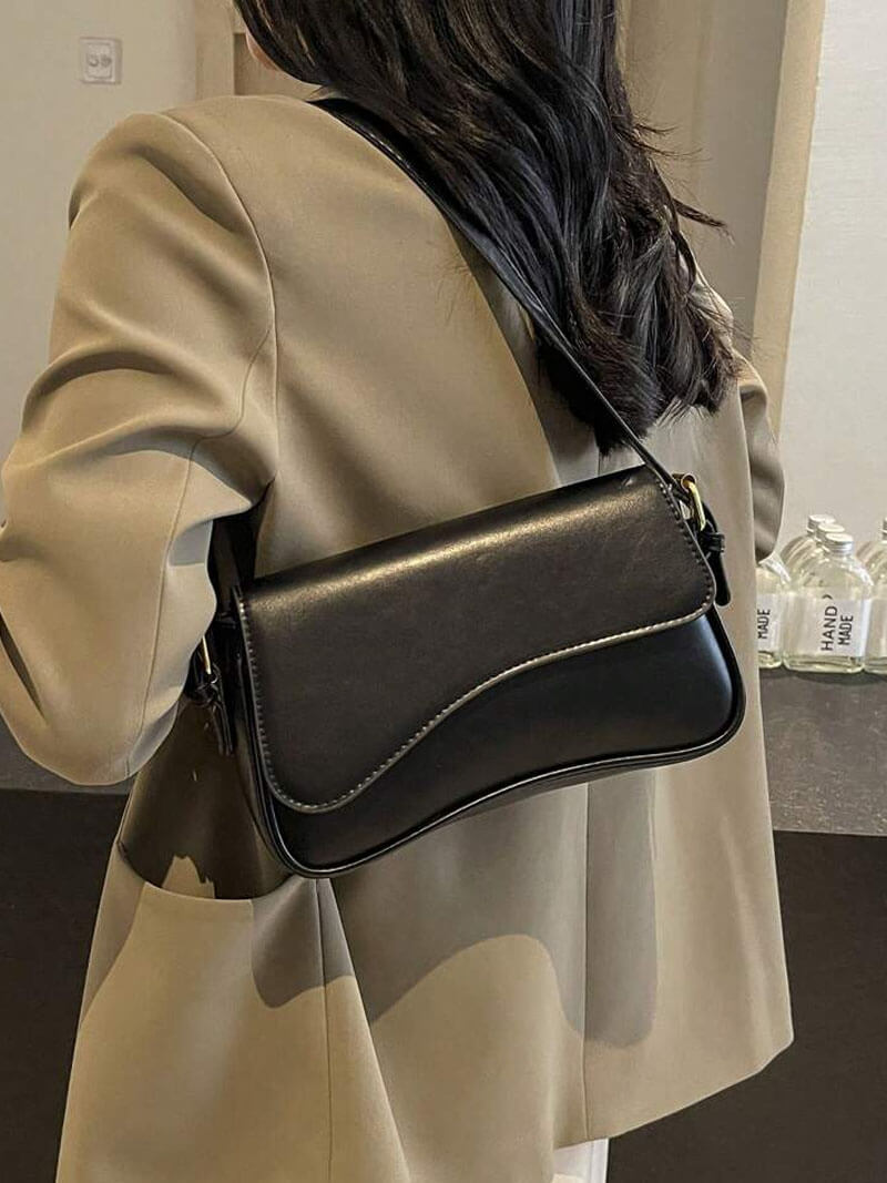 Janita | Damen-Umhängetasche mit schlankem & gewelltem Design - vielseitig, luxuriös & modisch