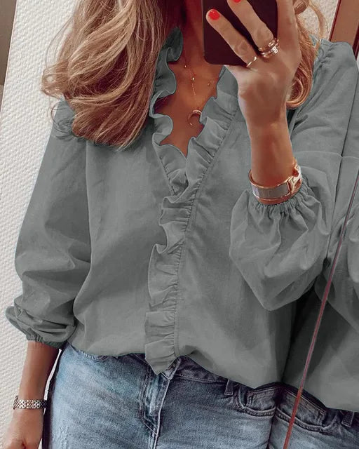 Mira Elegante Damenbluse | Langarm & Zeitgenössischer Stil