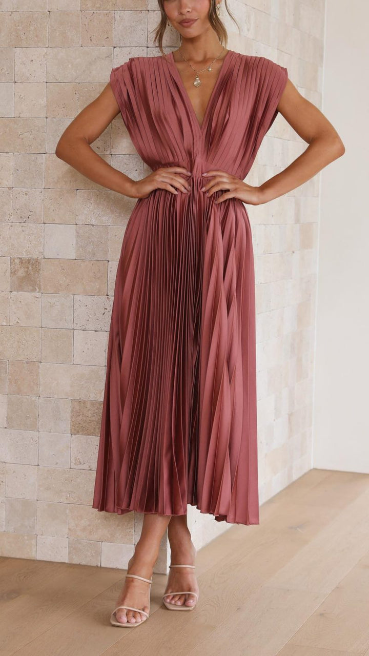 Madilynn | Leichtes, betörendes Midi-Kleid mit Plissee für Frauen