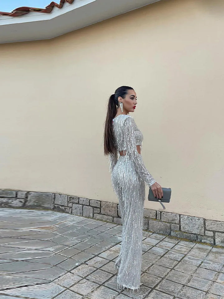 Sascha | Festliches 2-teiliges Set für Frauen mit Pailletten - Style, Guts & Luxury