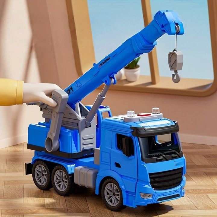 MegaLift Crane Truck Spielzeug mit Lichtern und Sound | Realistischer Bauwagen für Kinder