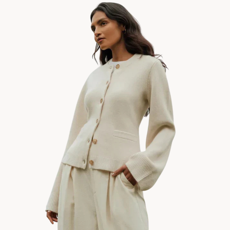 Margot | Elegante Strickjacke mit Knöpfen & ausgestellten Ärmeln | Chic & Komfort