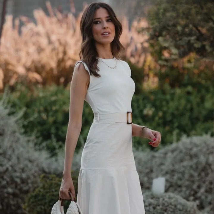 Ditta | Lässiges Sommerkleid für Frauen mit Gürtel - luftig, modisch & bequem