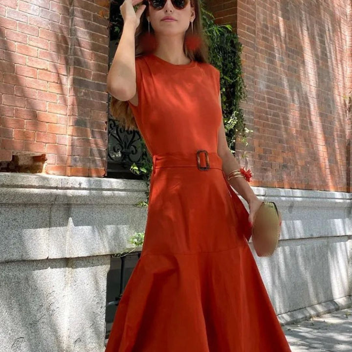 Ditta | Lässiges Sommerkleid für Frauen mit Gürtel - luftig, modisch & bequem
