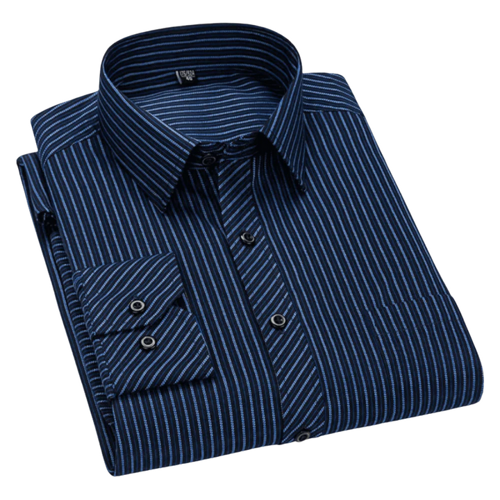 Gestreiftes Harold-Hemd für Herren | Klassisches Langarmhemd Regular Fit