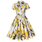 Sandrina - Sommerinspiriertes Kleid mit künstlerischem Print und Gürtel