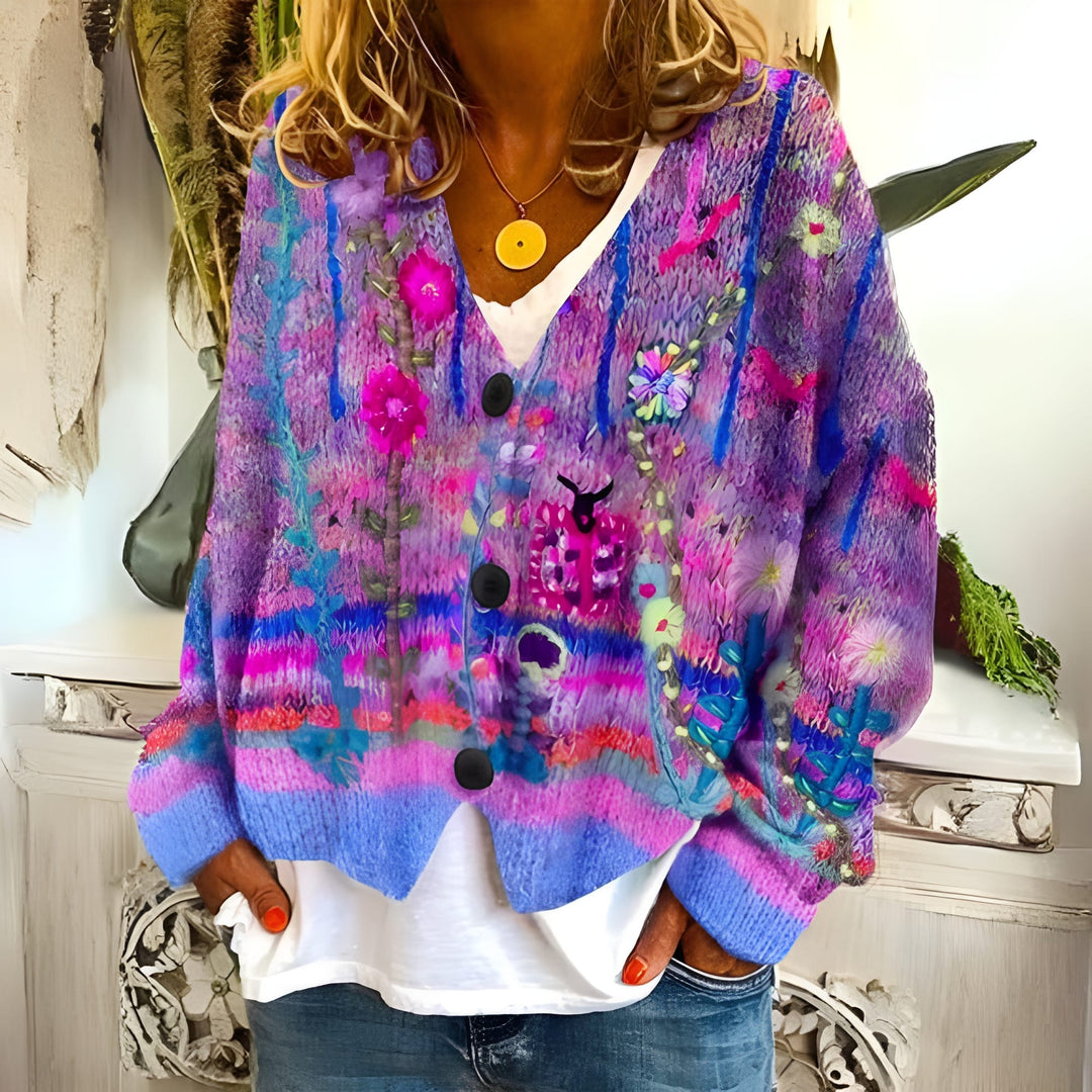 INÈS | Bunte & elegante Strickjacke für Damen | Komfort & Stil