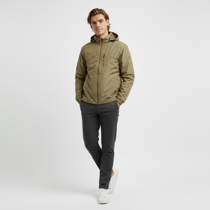 Herren Outdoor Jacke mit Kapuze Leichtgewicht | Wetterfeste Freizeitjacke