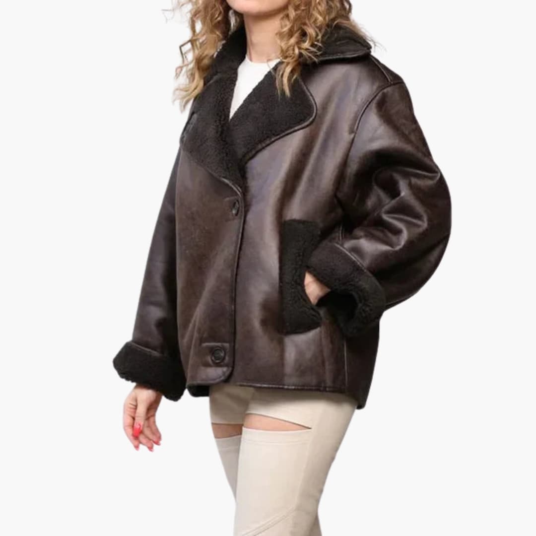 Jacke Damen Kurz | Reverskragen Knopfverschluss Synthetikfutter