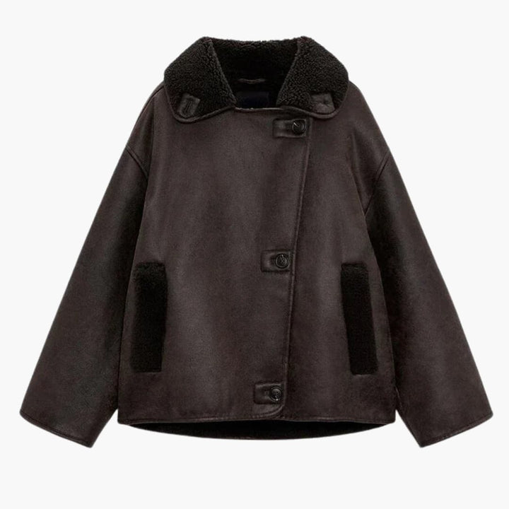 Jacke Damen Kurz | Reverskragen Knopfverschluss Synthetikfutter