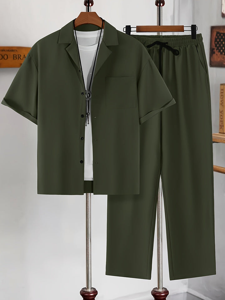 Langarmshir Set t und Hose | Baumwollmix Modern & Bequem