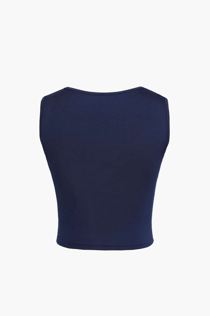 Annie Basic Quadrat-Ausschnitt Cropped Top | Slim Fit, Freizeitoberteil, Dehnbare Jersey-Stoff