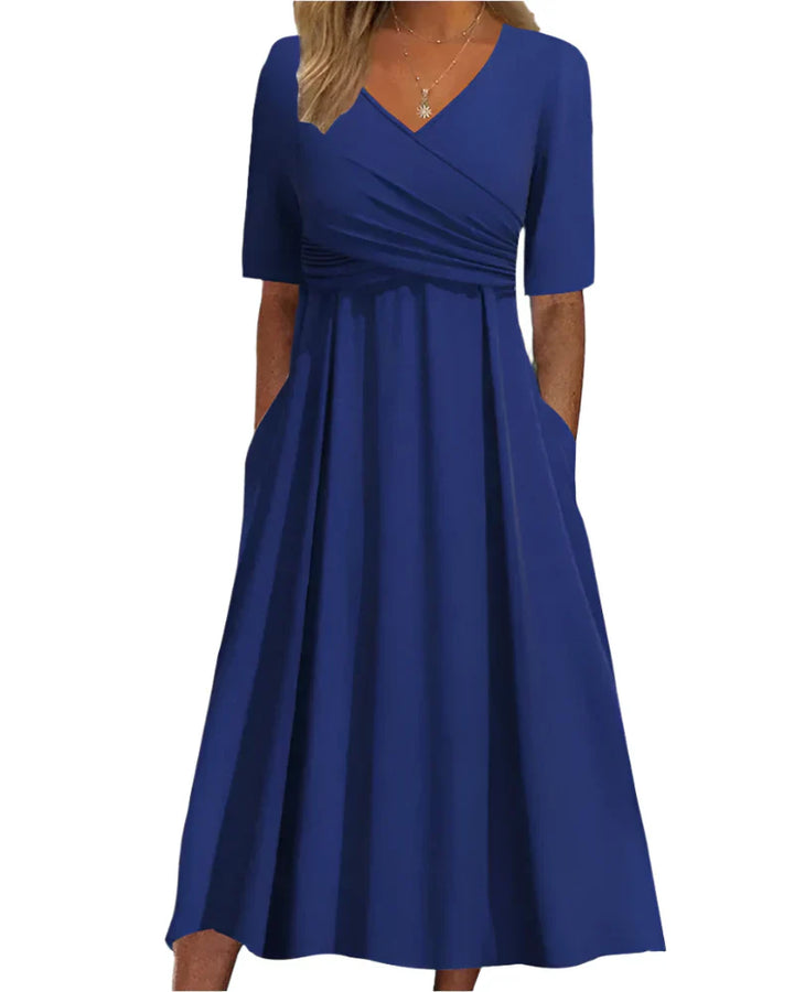 Marisha - Omslagsstil Midikleid mit Taschen