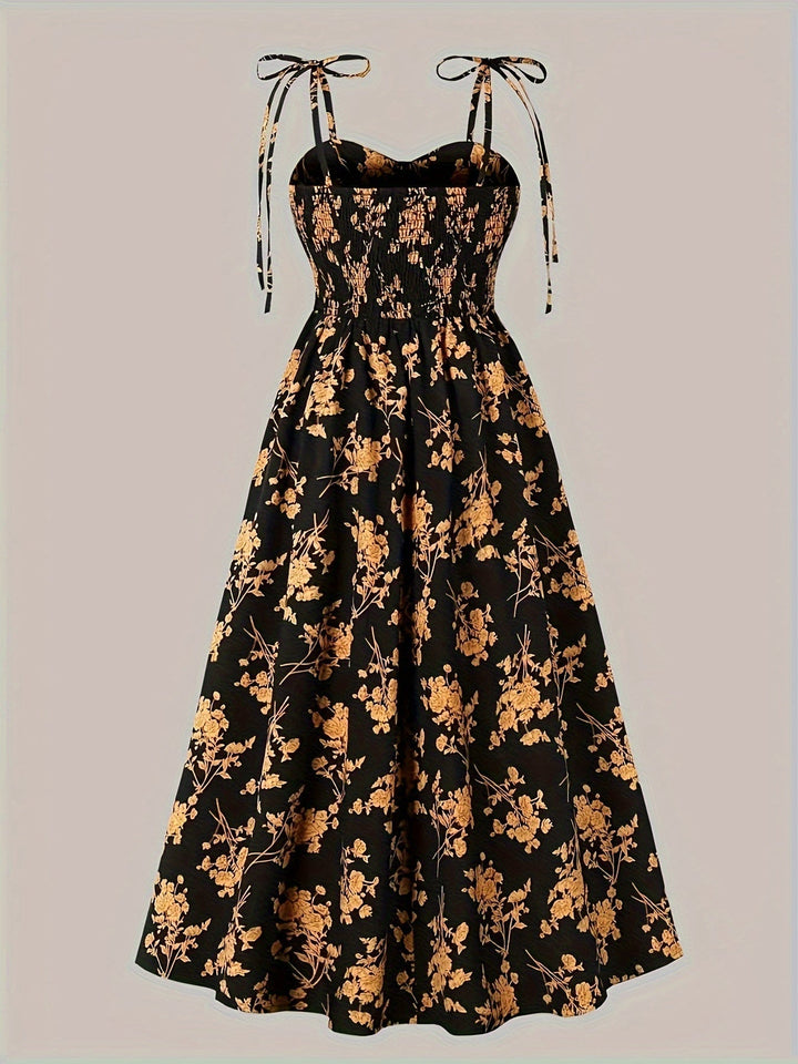 Lila Ärmelloses Blumenkleid für Frauen | Herz-Ausschnitt & Romantischer Stil