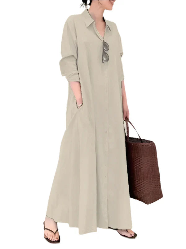 Livia Maxi Kleid für Frauen – Elegantes langes Kleid mit A-Linien-Silhouette