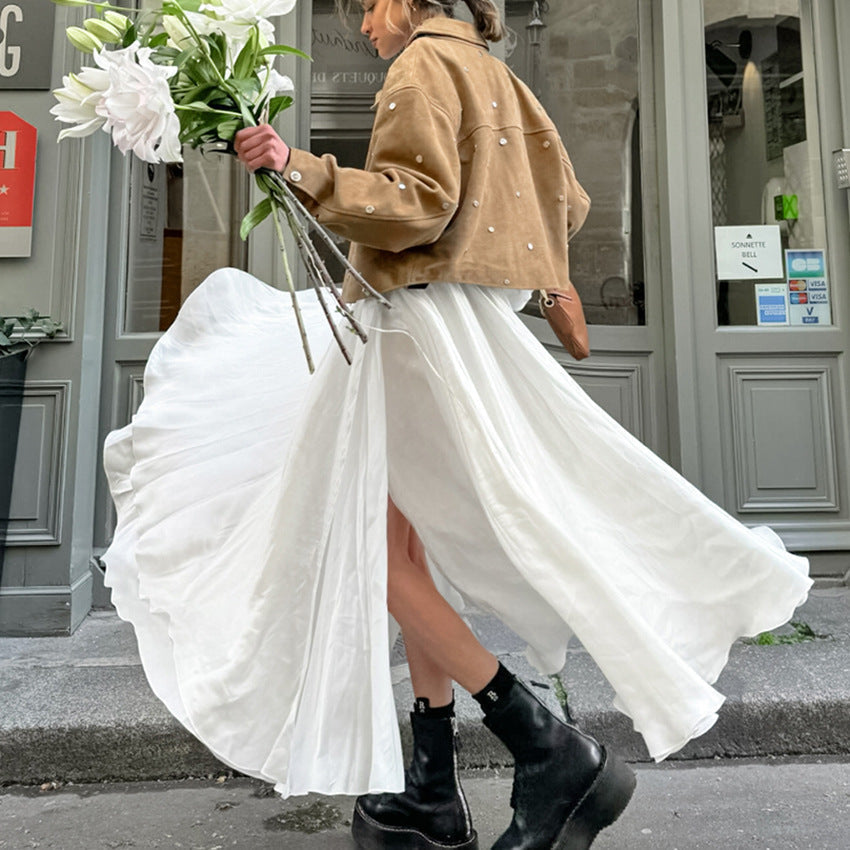 Lucie | Langer Rock aus fließendem Satin für Damen | Eleganz und Leichtigkeit für den Alltag