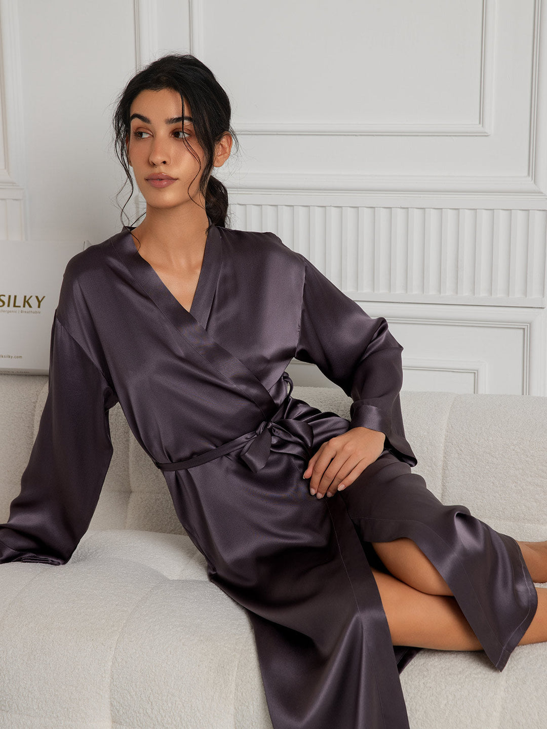 Ariella Damen Bademantel mit Schmeichelnder Passform | Weich, Elegant & Luxuriös für Zuhause