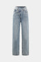 Asymmetrische Taillen Straight Leg Jeans | Lockerer Schnitt, Denim, Freizeitstil, Ohne Stretch