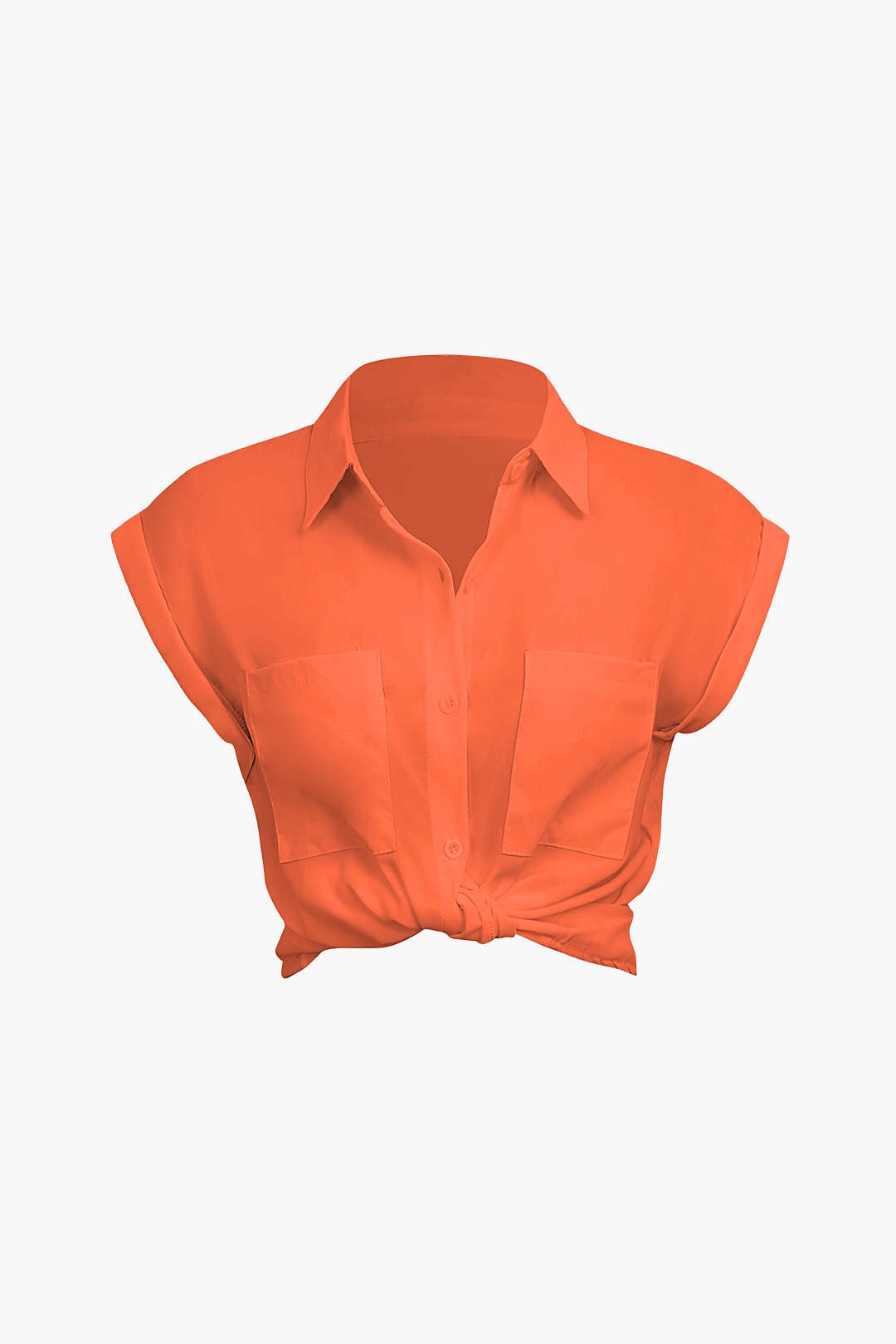 Vittoria Damenhemd | Minimalistisches Shirt mit geknotetem Saum & gekrempelten Ärmeln