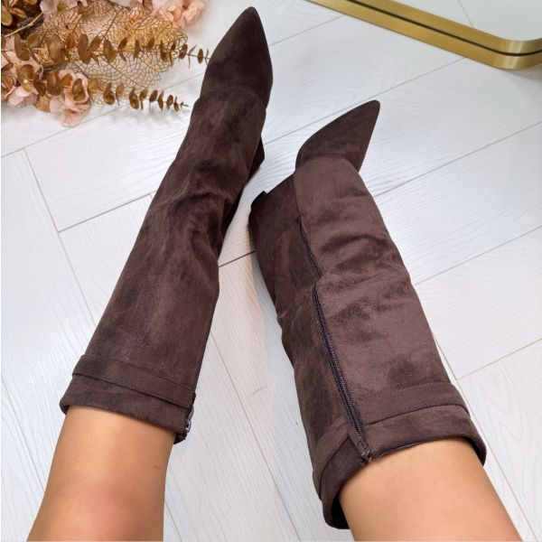 Cristela Damenstiefel mit Blockabsatz | Kniehoher Schnitt und Zeitloses Design