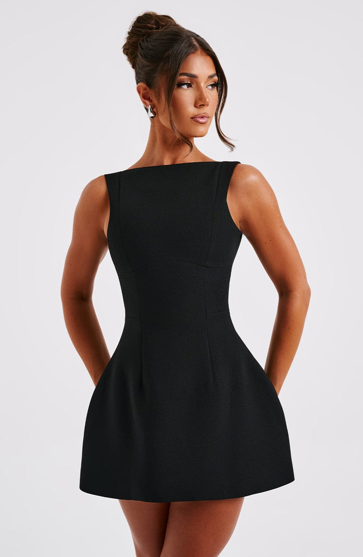 Elviana Mini-Kleid Neckholder | Schwarz Klassisch & Zeitlos Chic