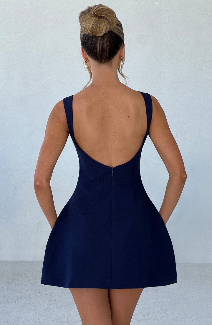 Velmira Minikleid Neckholder | Nachtblau Chic & Elegant