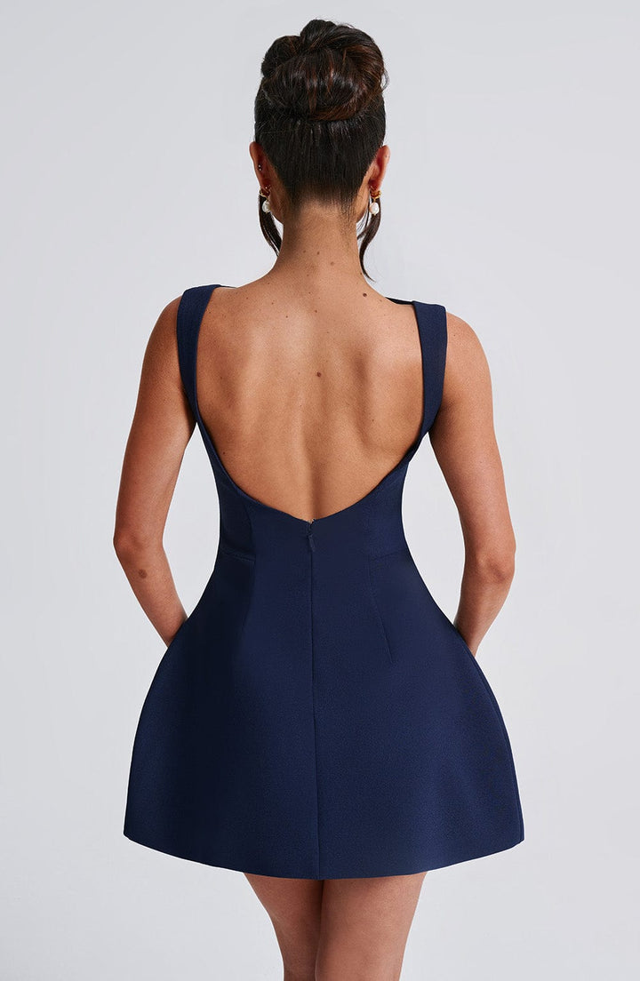 Velmira Minikleid Neckholder | Nachtblau Chic & Elegant