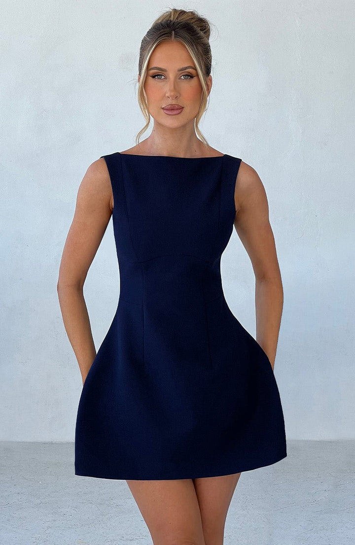 Velmira Minikleid Neckholder | Nachtblau Chic & Elegant