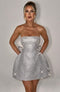 Lila Abendkleid für Damen | Fliederfarbenes Minikleid mit Korsettschnürung & großer Rückenschleife