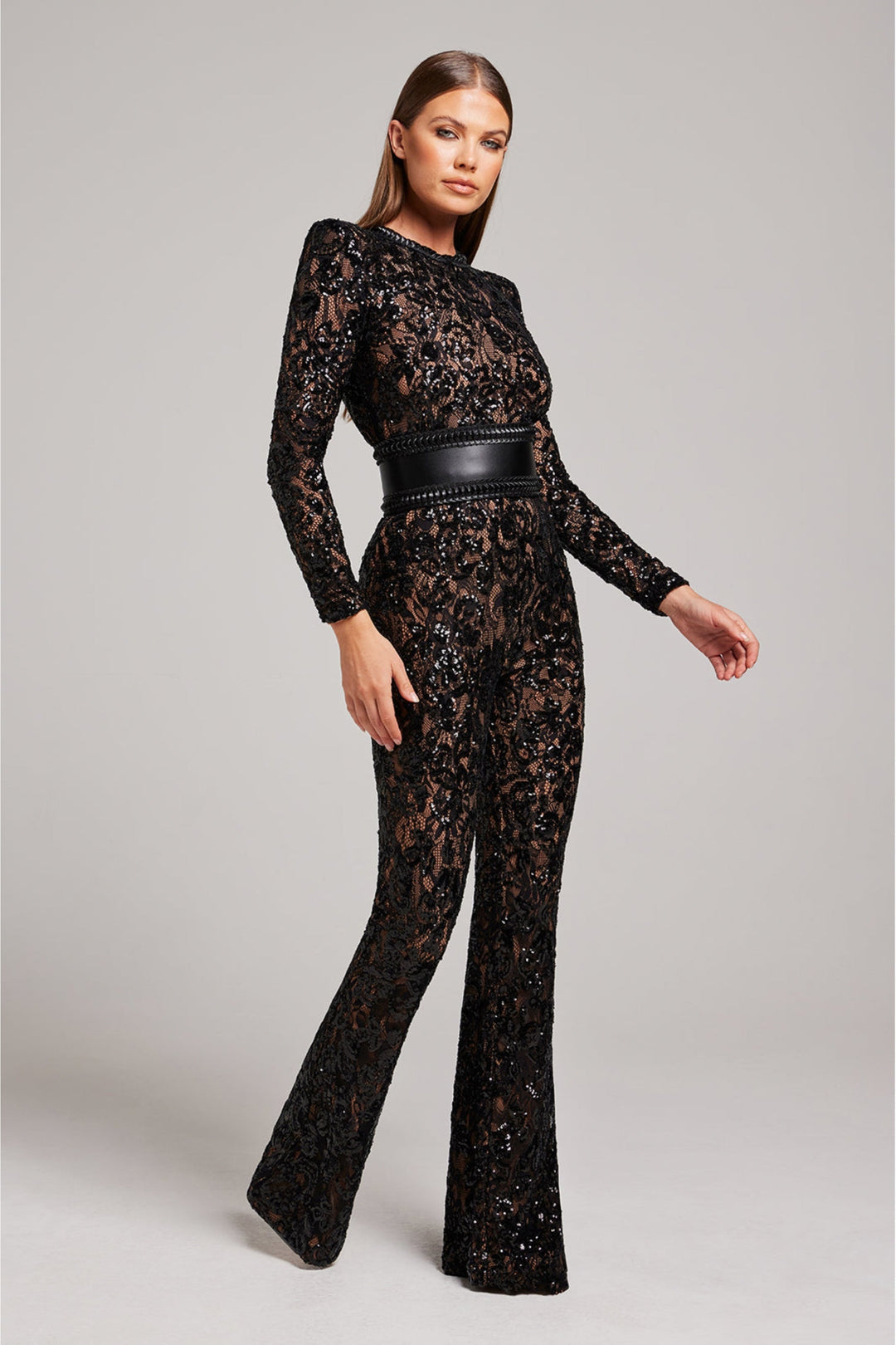 Marai | Jumpsuit mit Spitzendetails und fließenden Beinen