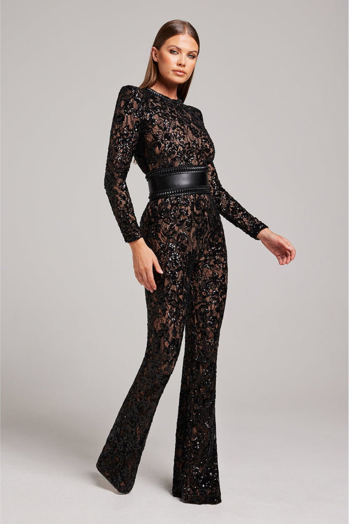 Marai | Jumpsuit mit Spitzendetails und fließenden Beinen