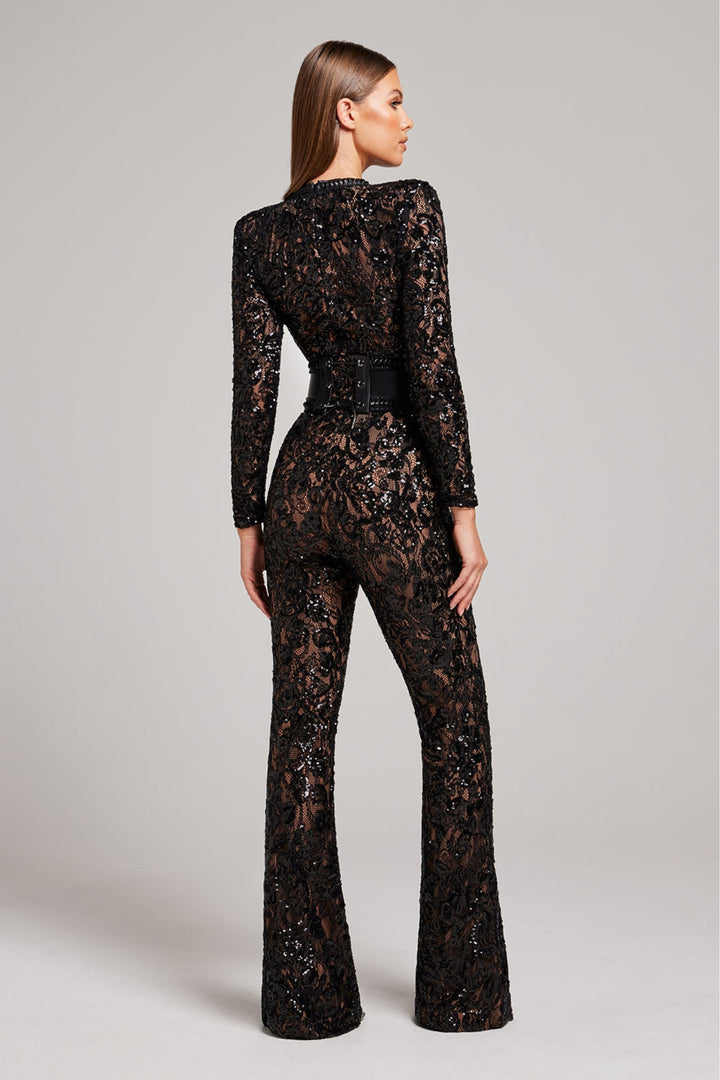 Marai | Jumpsuit mit Spitzendetails und fließenden Beinen