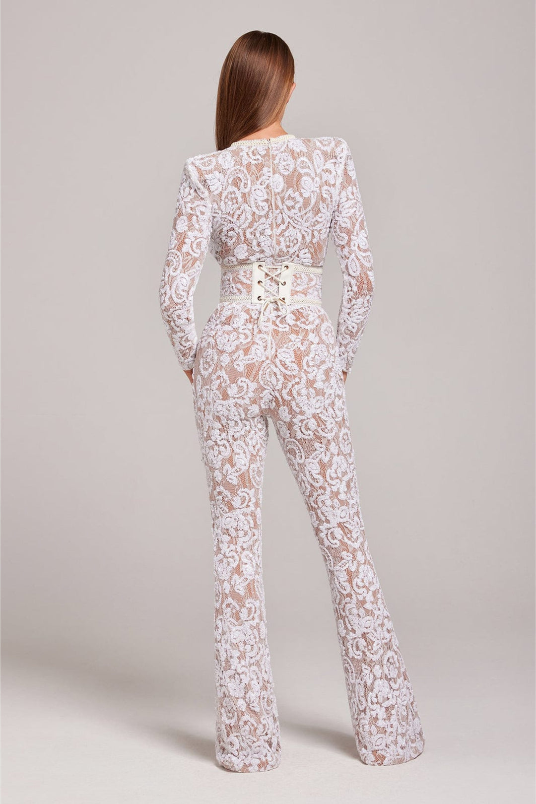 Marai | Jumpsuit mit Spitzendetails und fließenden Beinen