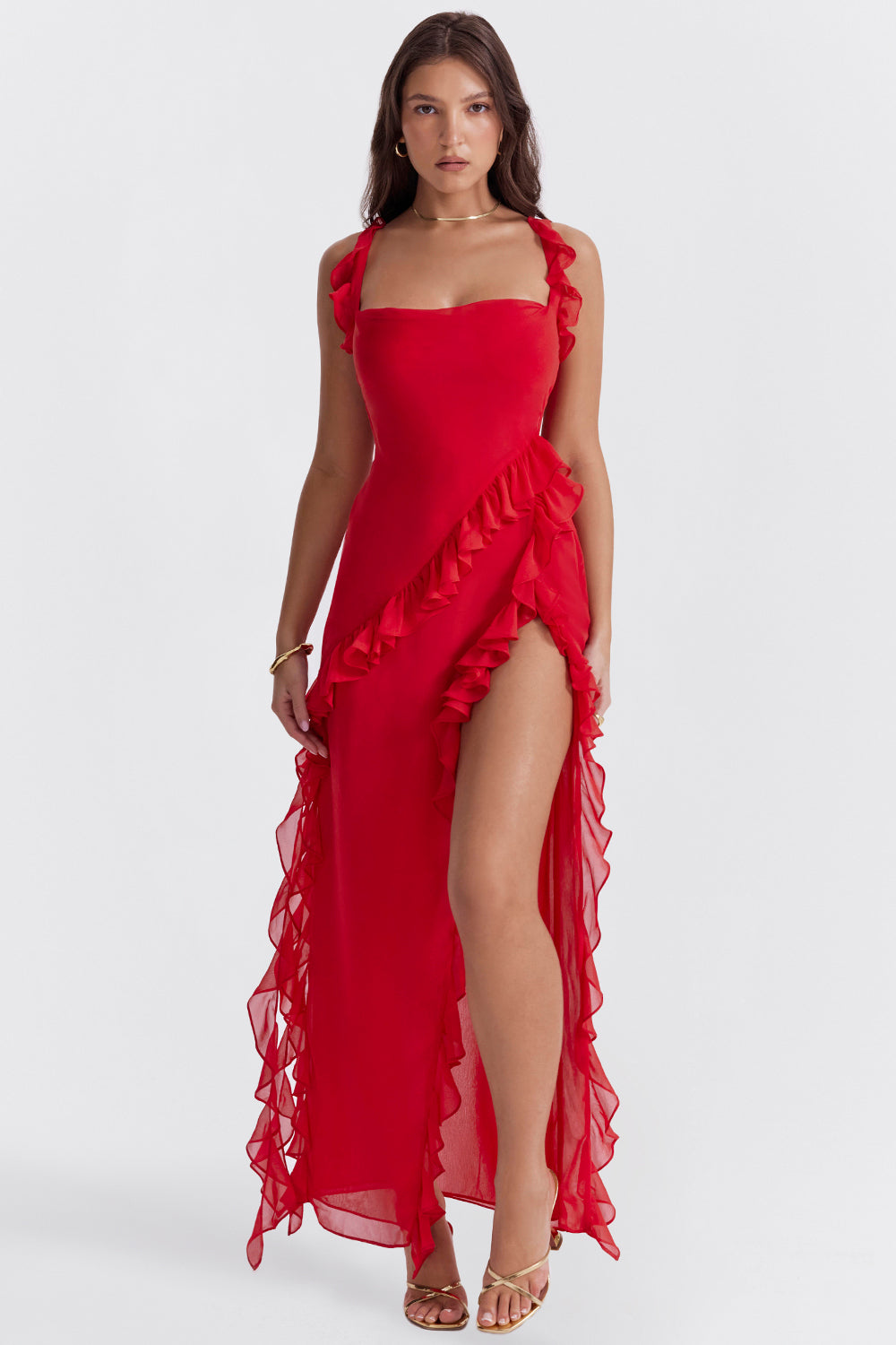 Ariella Elegantes Damenkleid mit Rüschen und Luftigem Design | Festlich & Figurschmeichelnd