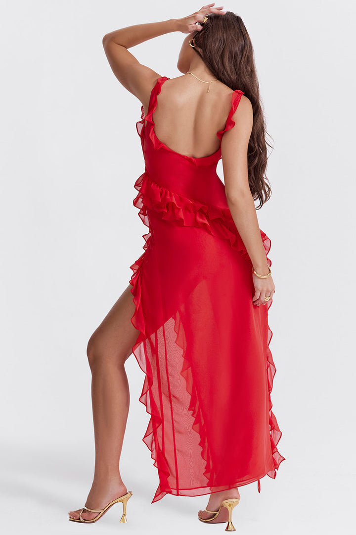 Ariella Elegantes Damenkleid mit Rüschen und Luftigem Design | Festlich & Figurschmeichelnd