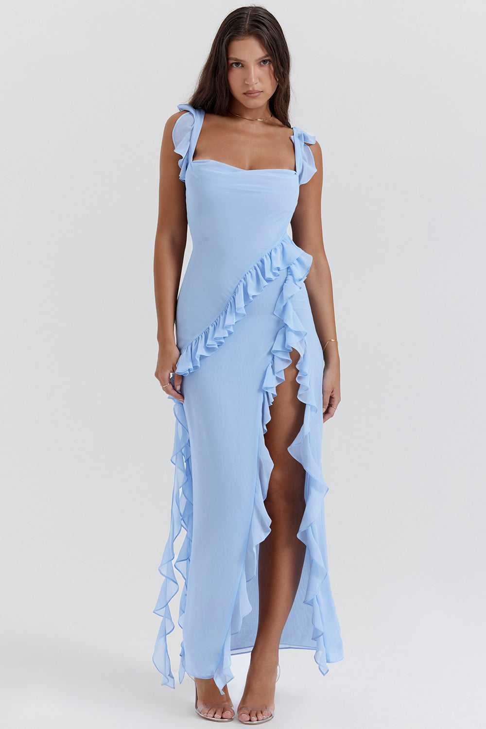 Ariella Elegantes Damenkleid mit Rüschen und Luftigem Design | Festlich & Figurschmeichelnd