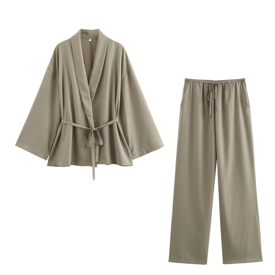 Nalani Leinen Kimono Set für Damen | Luftig, Elegant & Vielseitig für Frühling und Sommer