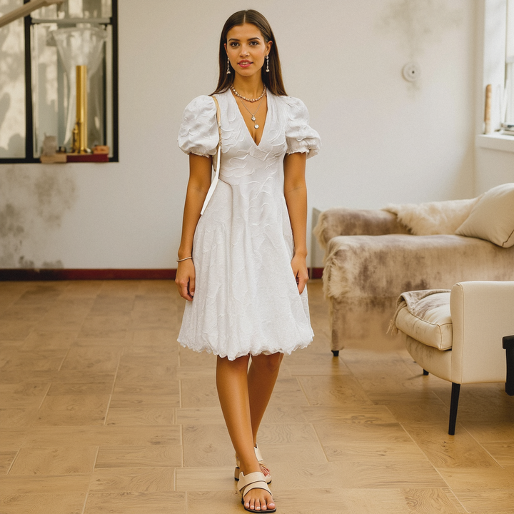 Kleid Blanche Fay | Schickes, leichtes Sommerkleid mit eleganten Rüschen