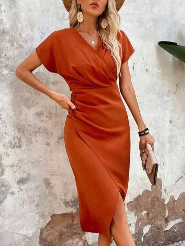 Adeline | Elegantes Kleid aus drapiertem Stoff für eine sublimierte Silhouette