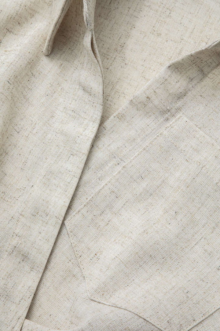 Victoria Leinen Damen Crop Shirt mit Crossover-Detail | Kurzes Sommeroberteil mit Stil