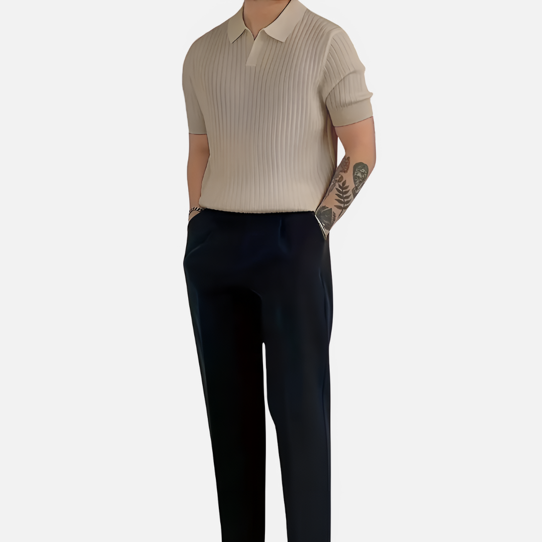 ALESSO RIBBED POLO SHIRT