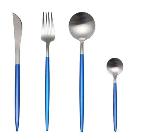 24-teiliges Edelstahl-Besteckset in Gold-Silber – RoyalGlow Luxusbesteck