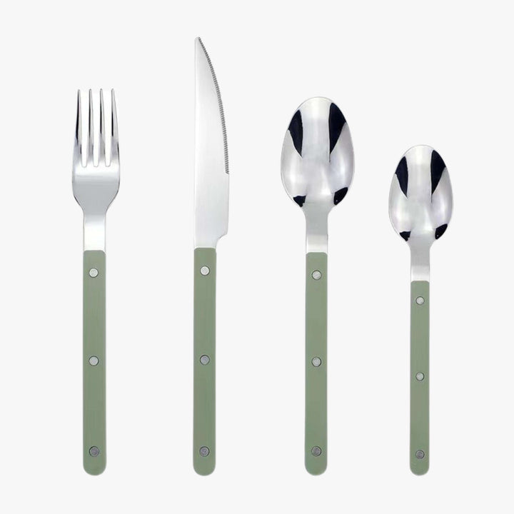 24-teiliges Edelstahl-Besteckset mit Gravur-Design – BistroLine