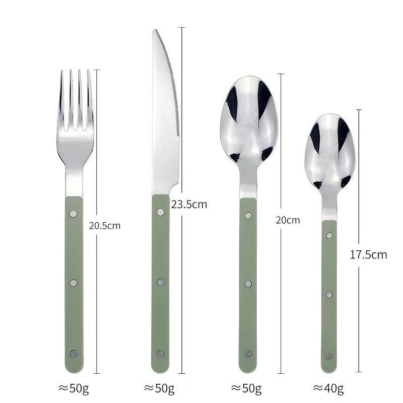 24-teiliges Edelstahl-Besteckset mit Gravur-Design – BistroLine