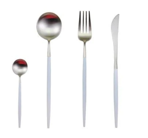 24-teiliges Edelstahl-Besteckset in Gold-Silber – RoyalGlow Luxusbesteck