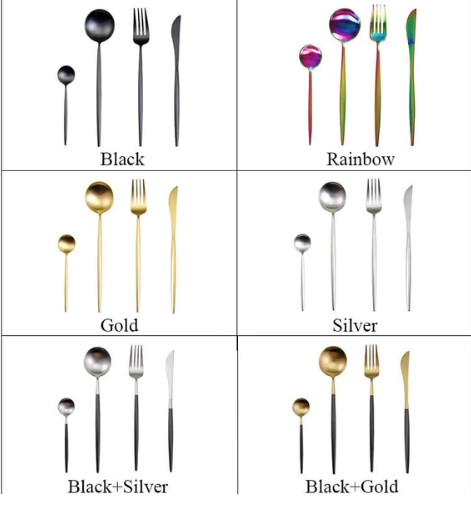 24-teiliges Edelstahl-Besteckset in Gold-Silber – RoyalGlow Luxusbesteck