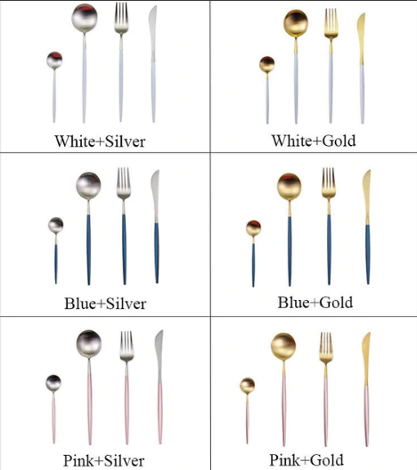 24-teiliges Edelstahl-Besteckset in Gold-Silber – RoyalGlow Luxusbesteck