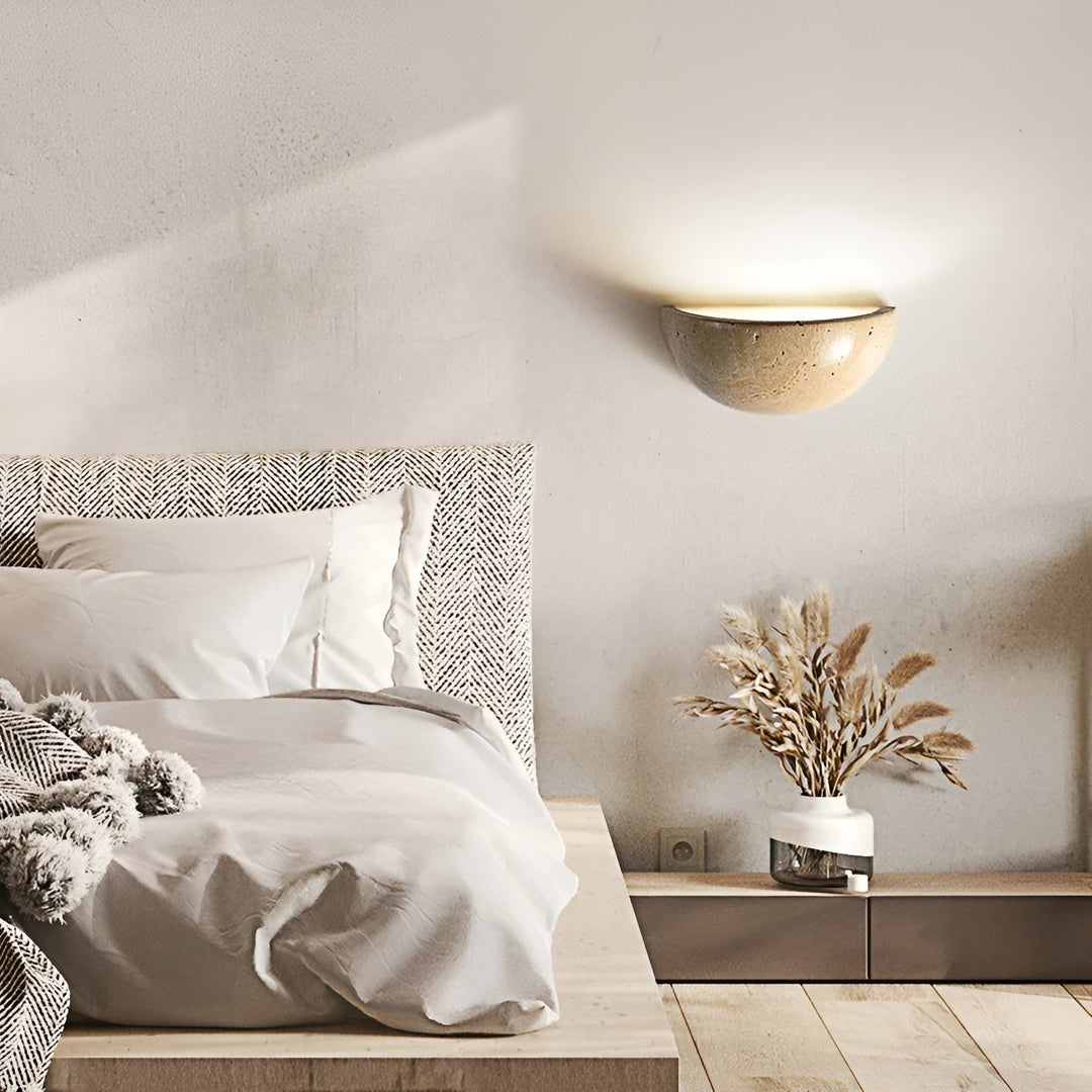 ZenGlow LED-Wandleuchte aus Stein | Wabi-Sabi Design Minimalistisch & Elegant