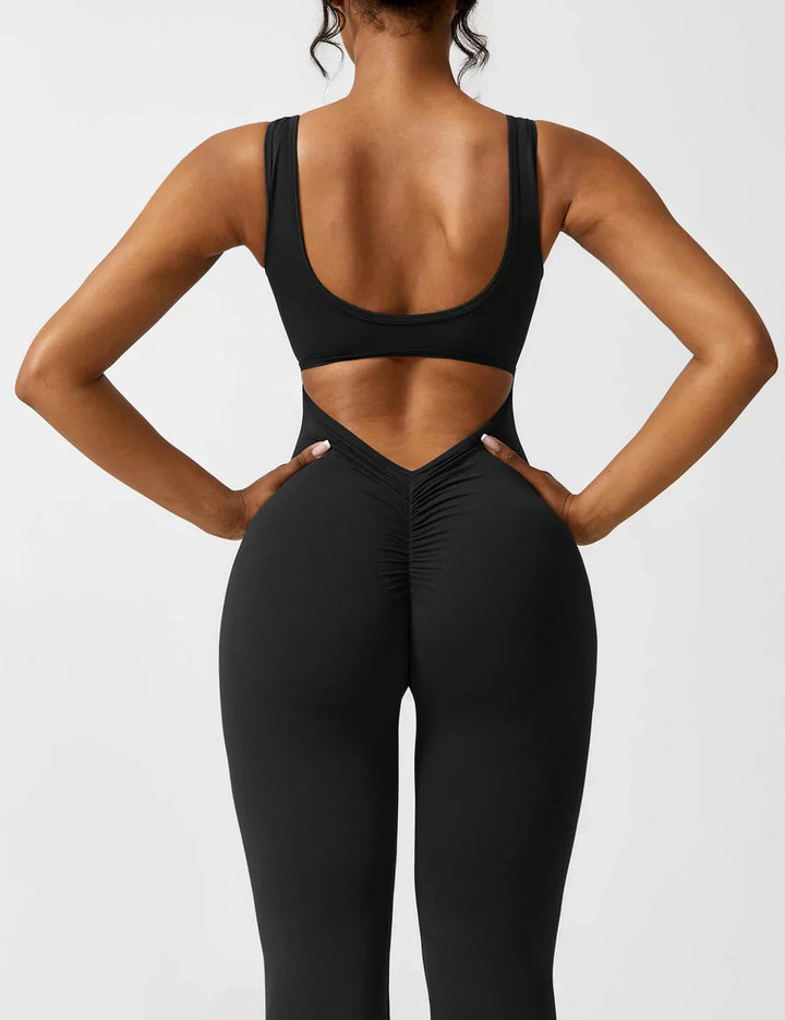 Elena | Ausgestellter Jumpsuit mit V-Rücken